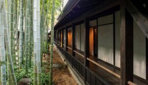 湯あがりの庭園散策と竹林の音